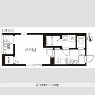 ハーモニーテラス大久手町【101CP号室】の間取り