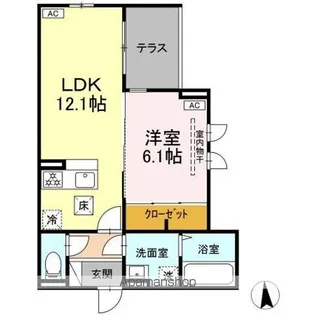 DーROOM小田原2丁目A【1階】の間取り