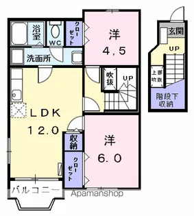 ミルトニアB【2階】の間取り