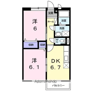 メゾン・ド・フルールB【2階】の間取り