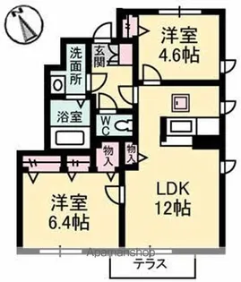 シャーメゾン春日 B棟【1階】の間取り