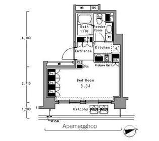 パークアクシス渋谷桜丘ウエスト【14階】の間取り