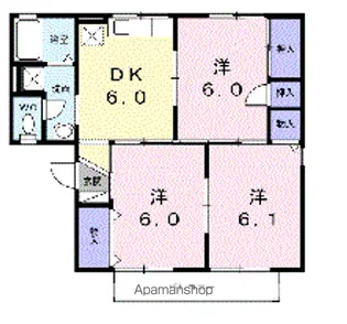 サンワハイツ八千代A【2階】の間取り
