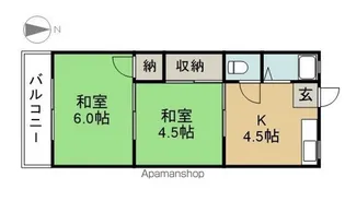 コーポイトウ【105号室】の間取り