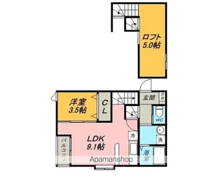 カーサグランデ千早【1階】の間取り