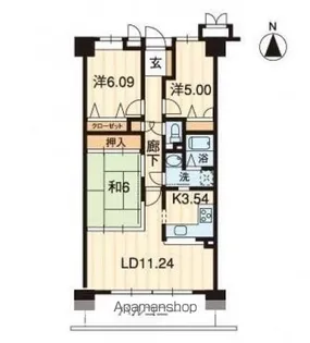 アルファルネス木太町【603号室】の間取り