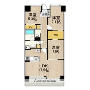 フロンティアタワー難波EAST【1304号室】の間取り