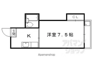 紫竹ドミール【206号室】の間取り
