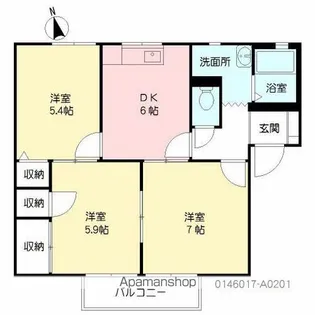 アーバン森町 A棟【2階】の間取り
