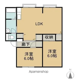 サンビレッジ八番街 A棟【101号室】の間取り