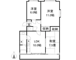Kハウス【202号室】の間取り
