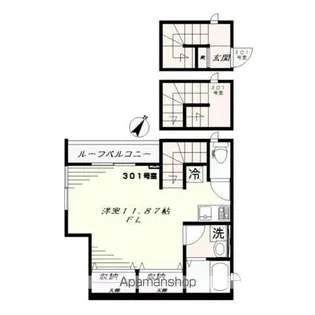 エバーグリーン【3階】の間取り