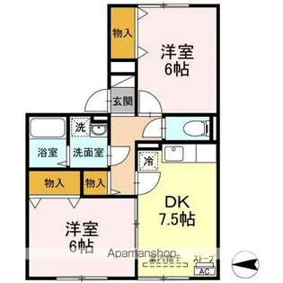 エスト筒井【1階】の間取り