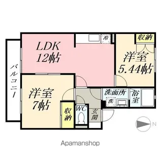 アネーロ花尻 A【2階】の間取り