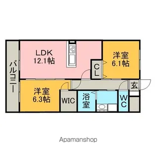 GRANDUKE松原(グランデュークマツバラ)【13階】の間取り