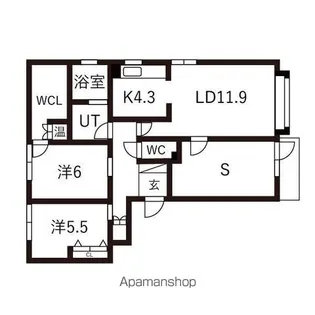 FLEX CASA NISHIOKA【102号室】の間取り