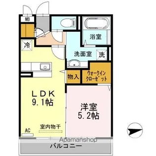 グランドソレイユ荒尾【2階】の間取り