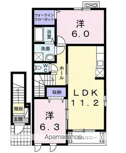アドーラ木曽川 Ⅴ【2階】の間取り