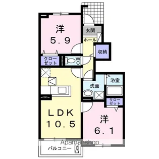 パーク アクシスオスト B【1階】の間取り
