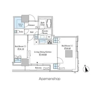 ベルファース芝浦タワー【25階】の間取り