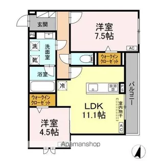 アメニティコート【203号室】の間取り