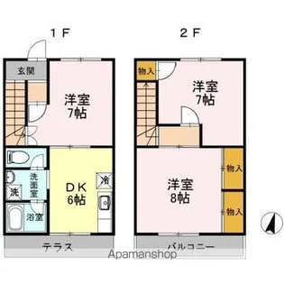 長野県塩尻市大字広丘高出【テラスハウス】の間取り