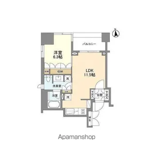 LASANTE麻布十番【5階】の間取り