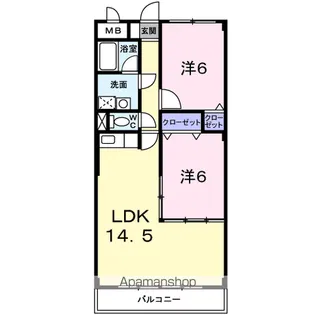 グランドゥール畦野【2階】の間取り