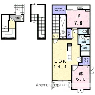 グランデ ポルトⅢ【3階】の間取り