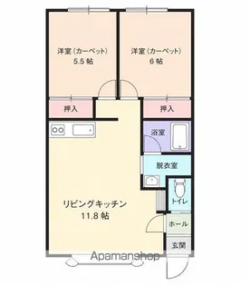 コーポFC【205号室】の間取り