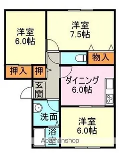 ハイカムール井出【305号室】の間取り
