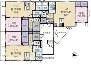 ANGE DE BONHEUR(アンジュドボヌール)【1階】の間取り