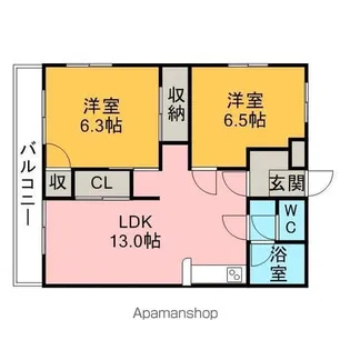 ハイランド松栄【101号室】の間取り
