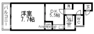 CHISANクロスロード鷹匠【505号室】の間取り