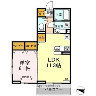 ヴェルドミールカシマⅡ【3階】の間取り