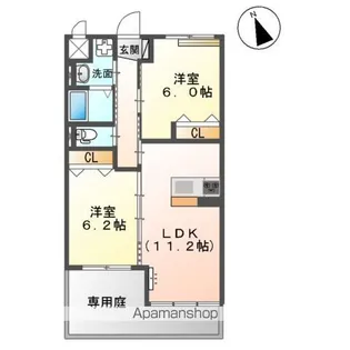 2LDKの間取り画像