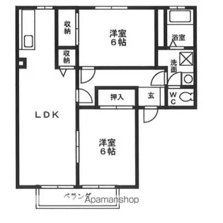 サンビレッジ花畑C【201号室号室】の間取り
