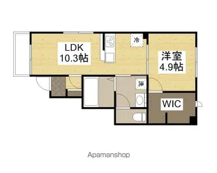 THE CITY山吹Ⅱ【104号室】の間取り