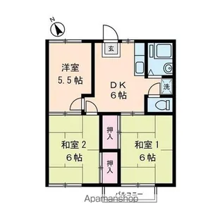 ウエスト立川【2階】の間取り