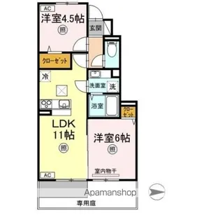レガーロⅣ B棟【1階】の間取り