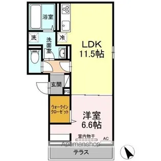モンマルトルⅢ【1階】の間取り
