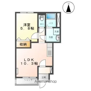 フルハウスB【1階】の間取り