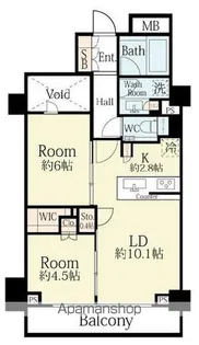 シティハウス四谷坂町【207号室】の間取り