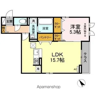 ル プティシャトー広瀬橋【1階】の間取り