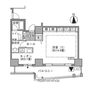 アクティ汐留【8階】の間取り