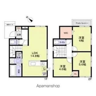 千葉県市川市大洲3丁目【一戸建】の間取り