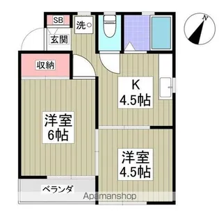 レインボーフラット【2階】の間取り