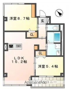 静岡県浜松市中央区佐鳴台3丁目【マンション】の間取り
