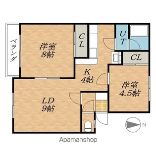 メゾンドールウェスト【1階】の間取り