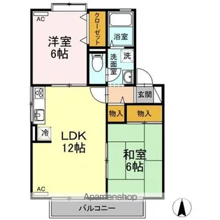 シャトレー中村【202号室】の間取り